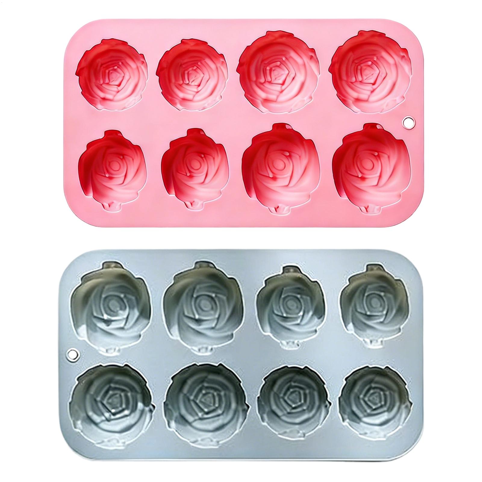 Candle Making Accessories - 8 Holes Rose Flower Silicone Molds