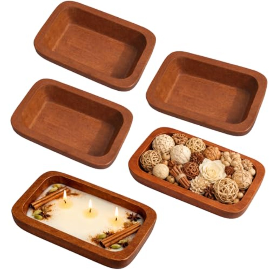 Candle Making Vessels - Fire sealant Wooden Dough Bowl for