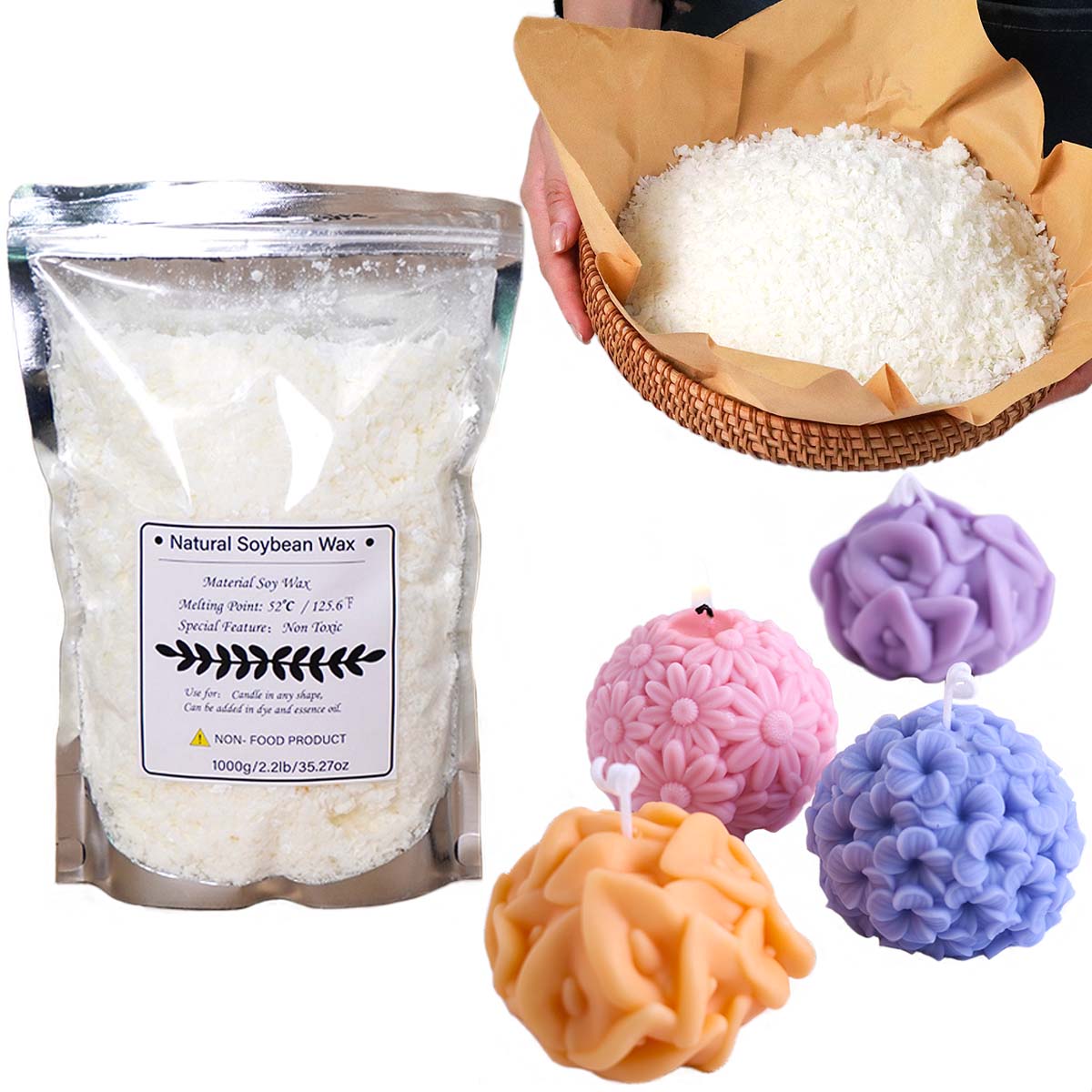 500g/1kg Natural Soy Wax Flake - Candle Making Kit For Beginners reseña y precio