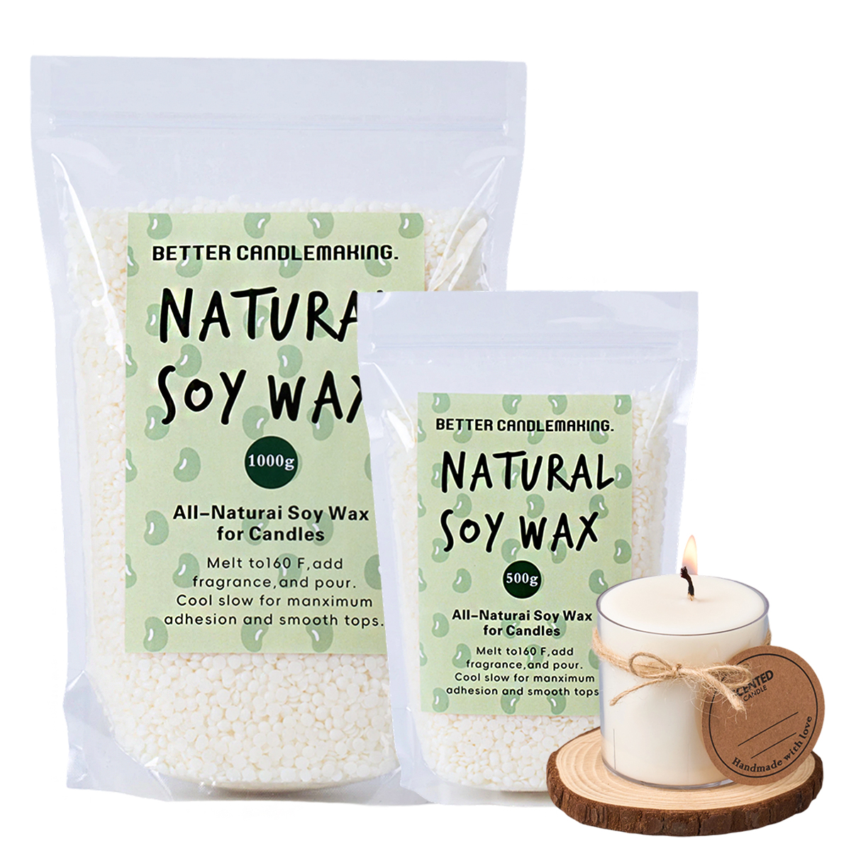 500g/1000g Natural Soy Wax DIY - Candle Making Raw Material reseña y precio