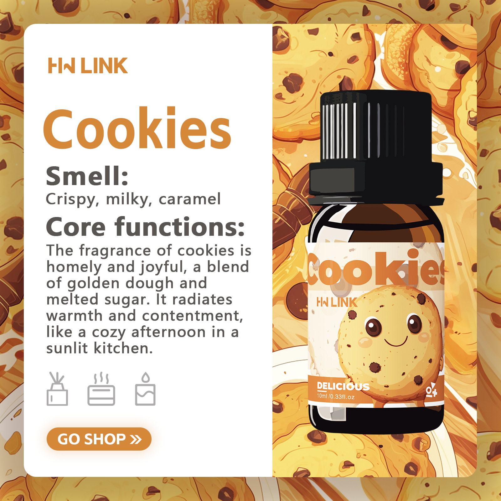 10ml Cookies Essential Oils Pe - Candle Making Raw Material reseña y precio