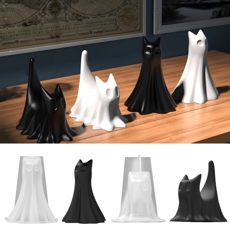 Ghost Cat Halloween Desktop Or - Candle Making Ideas reseña y precio