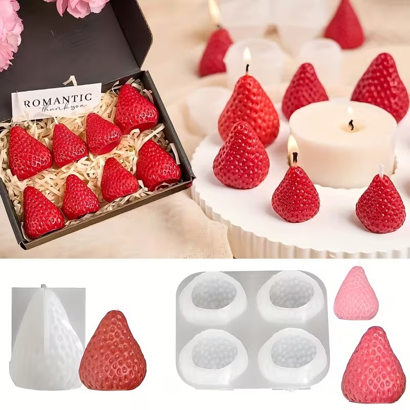 Strawberry Silicone Candle Mol - Candle Making Ideas reseña y precio