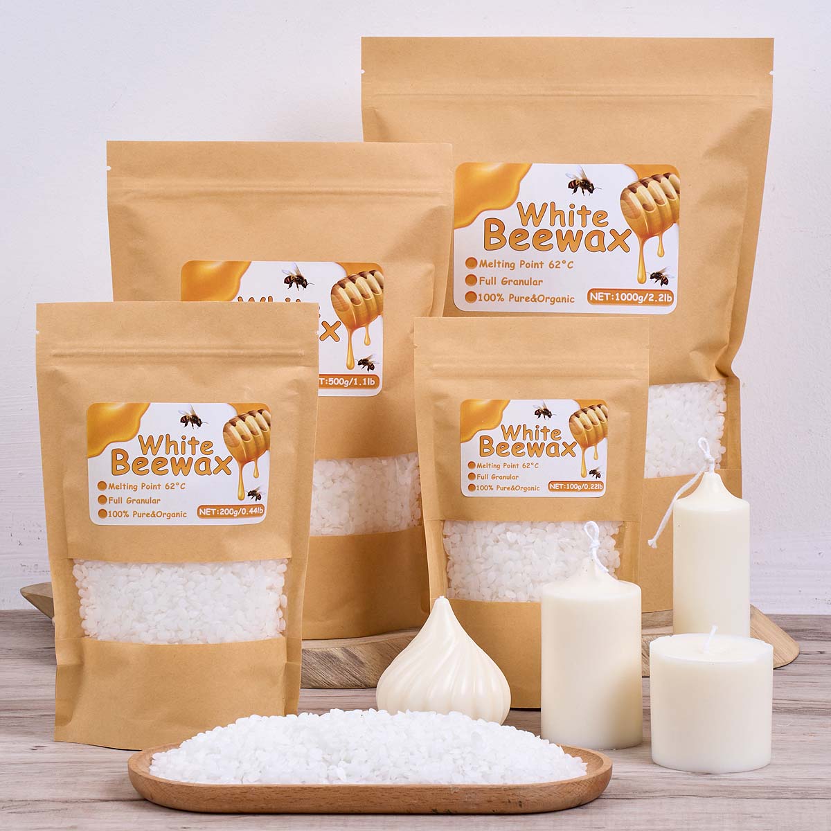 1000g White Beeswax DIY Candle - Candle Making Kit For Beginners reseña y precio