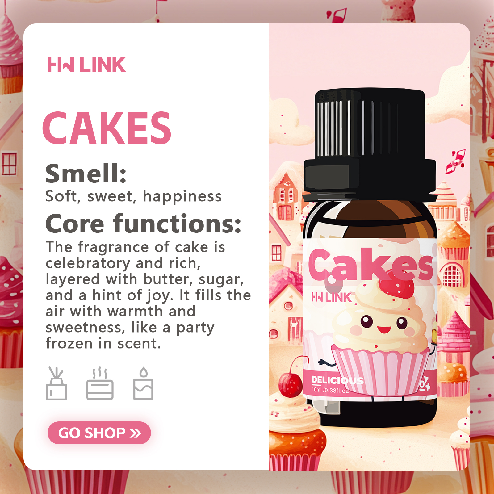 10ml Cakes Essential Oils Perf - Candle Making Raw Material reseña y precio