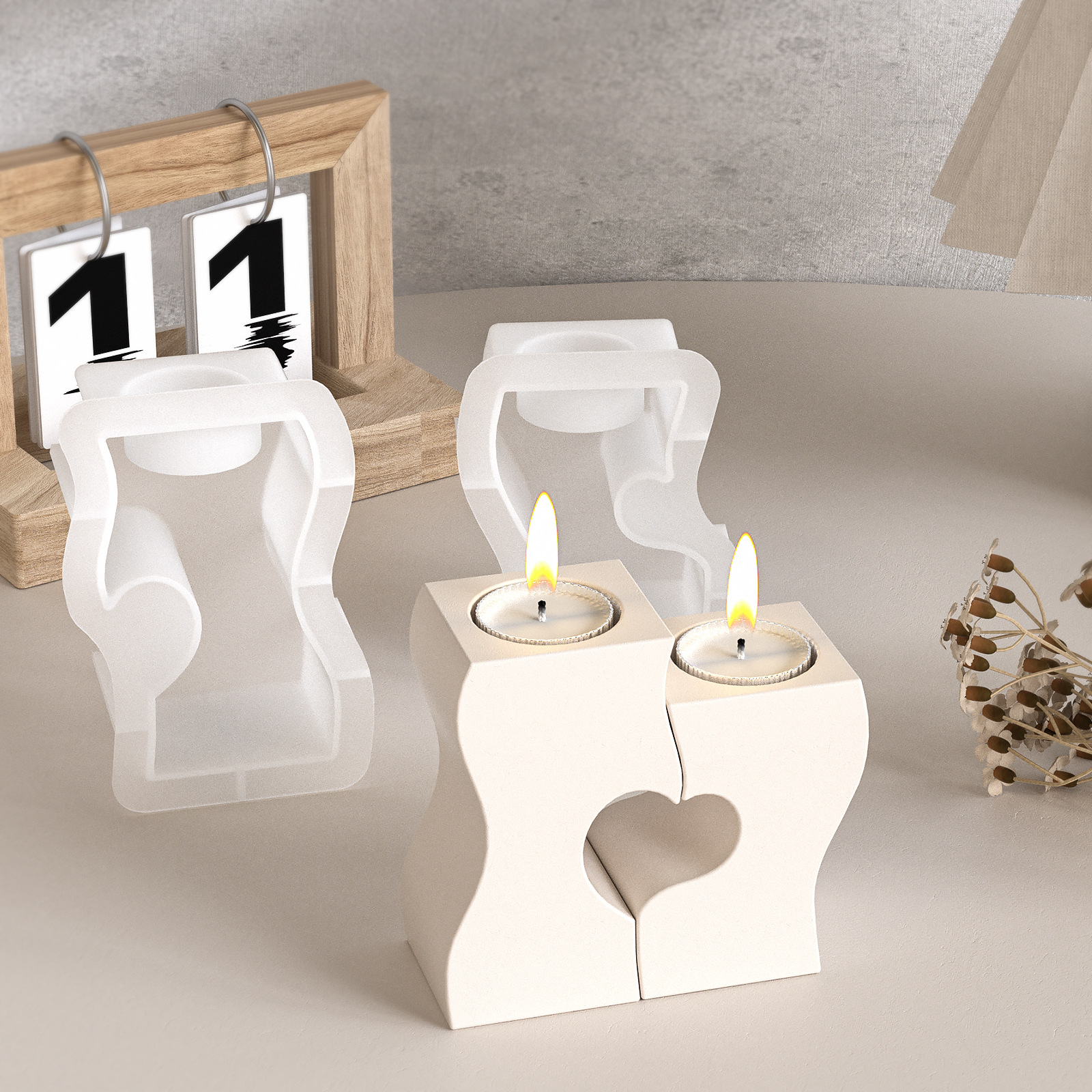 S Heart Candlestick Silicone M - Candle Making Ideas reseña y precio