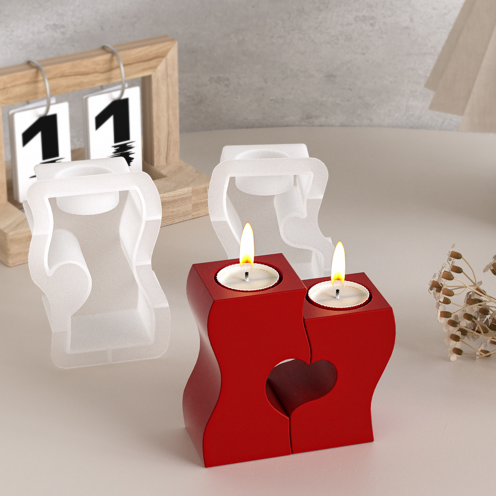 S Heart Candlestick Silicone M - Candle Making Ideas reseña y precio