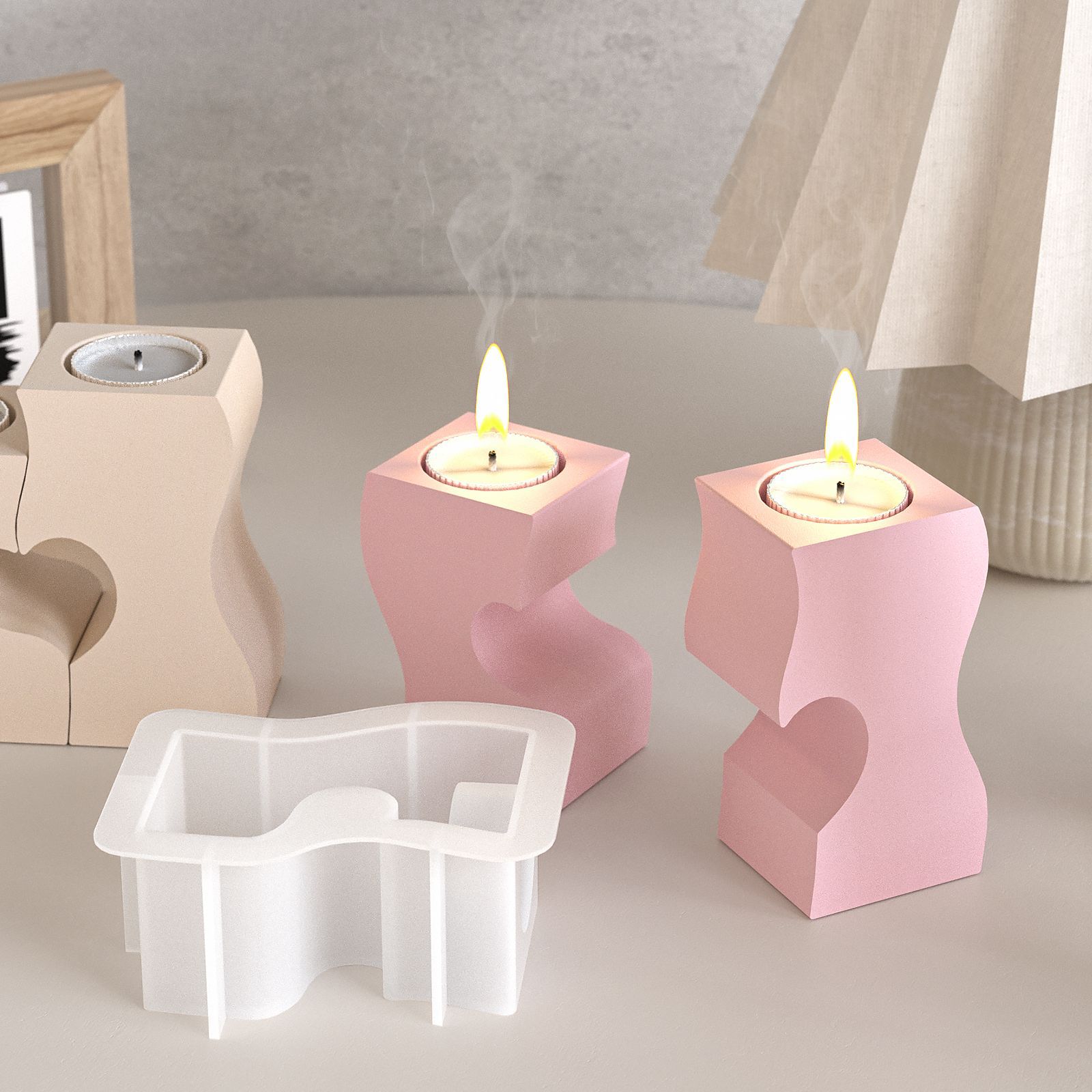 S Heart Candlestick Silicone M - Candle Making Ideas reseña y precio