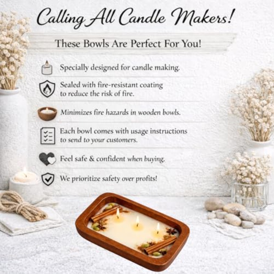 Fire sealant Wooden Dough Bowl - Candle Making Vessels reseña y precio