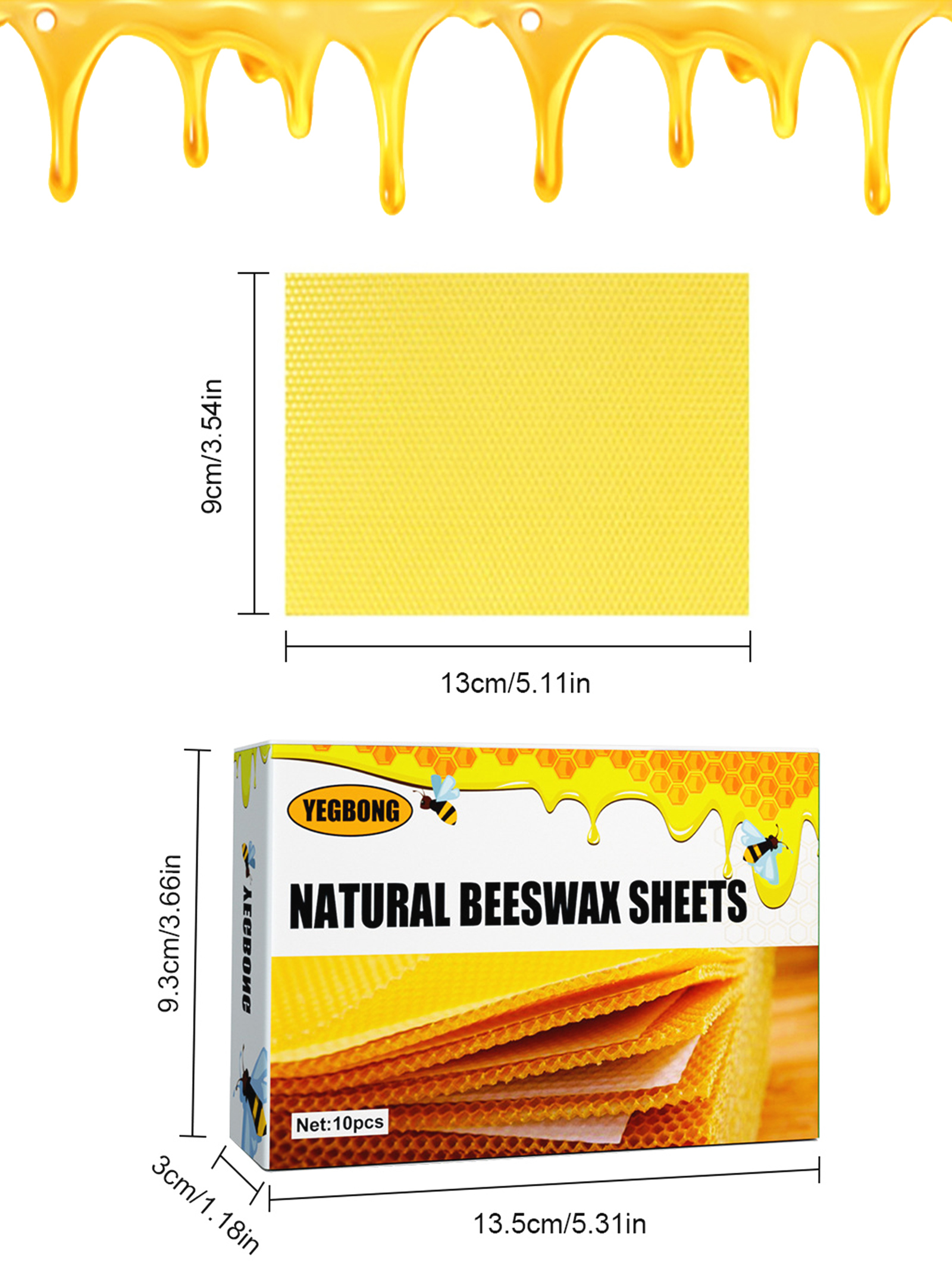 10Pcs Natural Honeycomb Bee Wa - Candle Making Raw Material reseña y precio