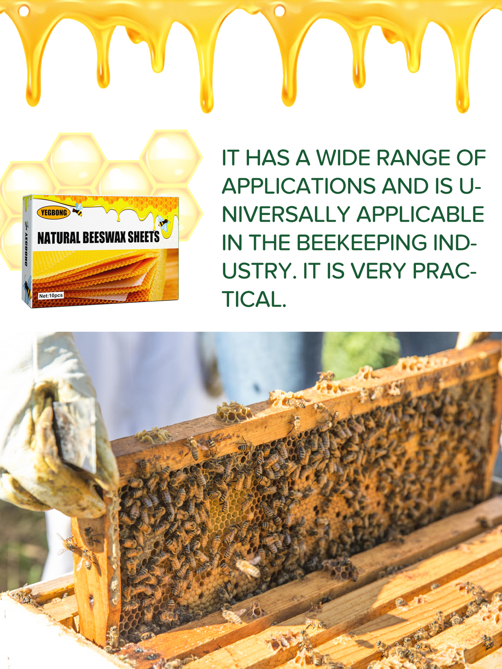 10Pcs Natural Honeycomb Bee Wa - Candle Making Raw Material reseña y precio