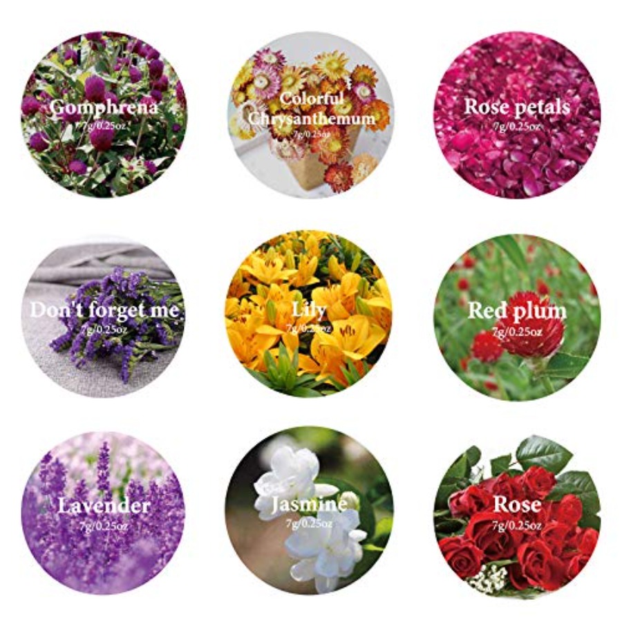 9 Bags Dried Flowers,100% Natu - Candle Making Kit reseña y precio